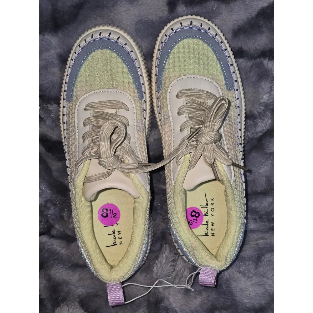 NWT‎ Nicole Miller New York Brita Sneakers Platform Pastel Shoes Women 8.5